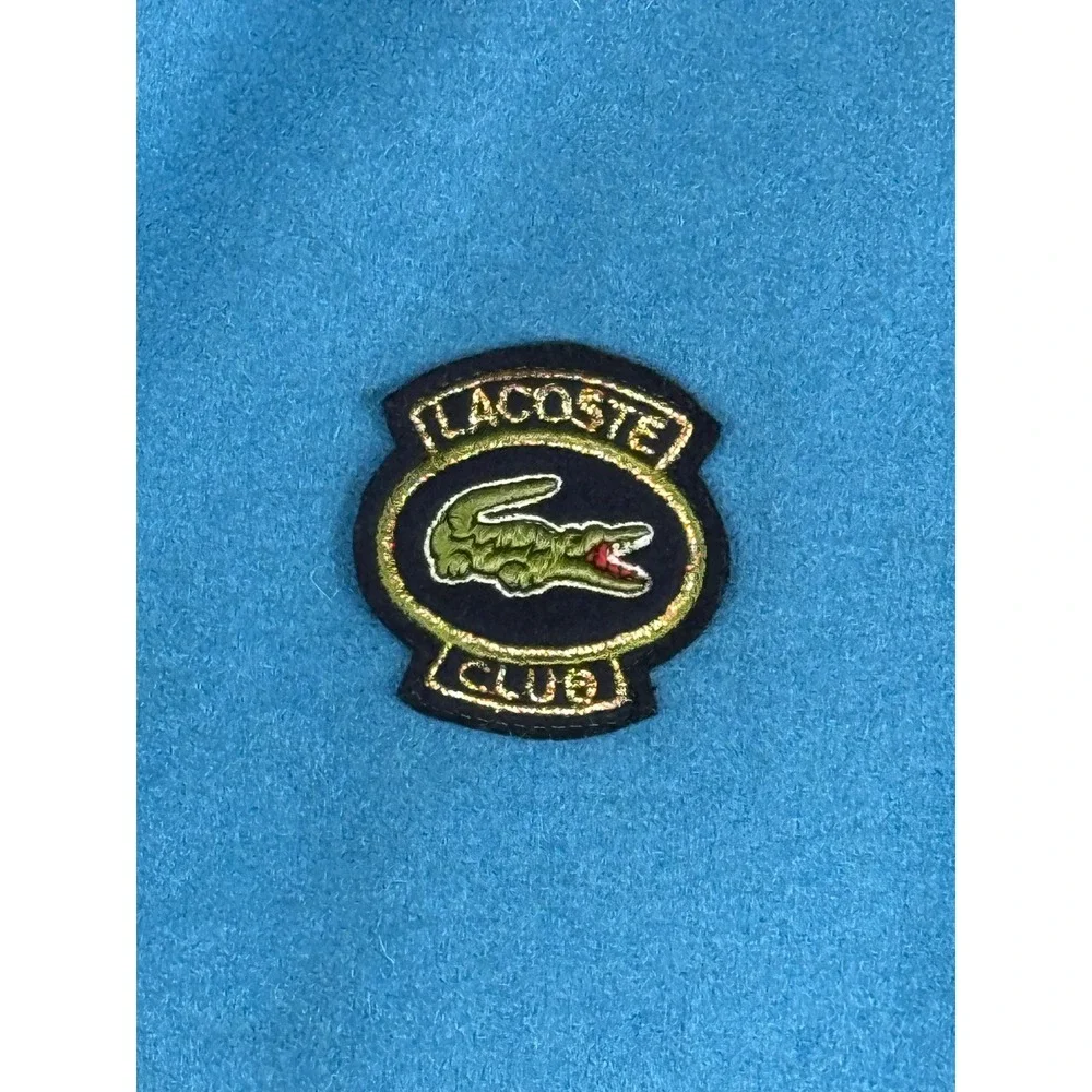 Vintage Chemise Lacoste Blue Wool Bomber Jacket Made in France‎ Size 4 Mens L